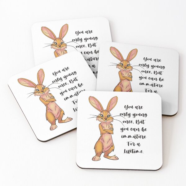 Item preview, Funny Bunny Immature Quote T-Shirt | You Are Only Young Once But You Can Be Immature Forever | Cute Sarcastic Bunny Shirt | Humor Graphic Tee designed and sold by SimoesArtistry.