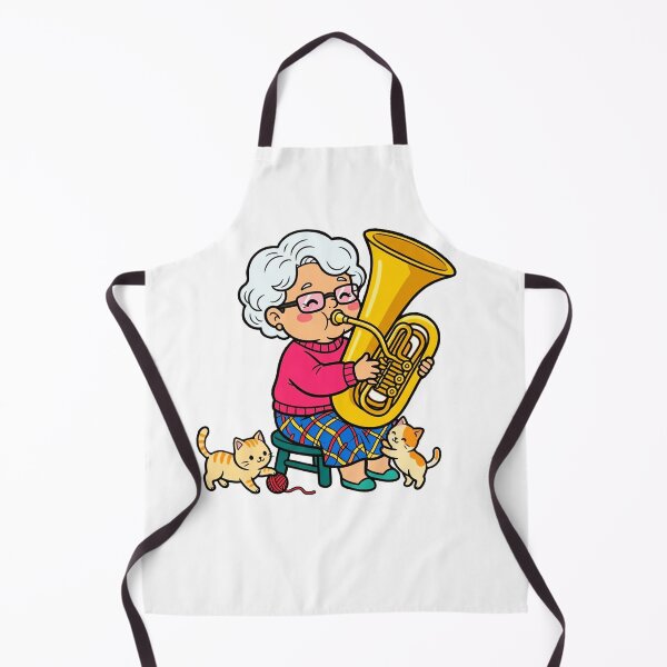 Item preview, Chibi Kawaii Grandma Playing Tuba – Cute Cartoon Musician Illustration designed and sold by iamhewho.