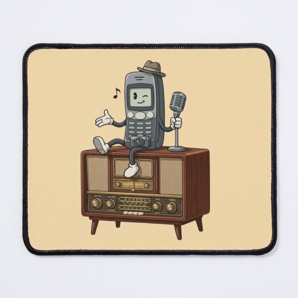 Item preview, Retro Phone Character – Vintage Radio Vibes designed and sold by Dogandesighn.