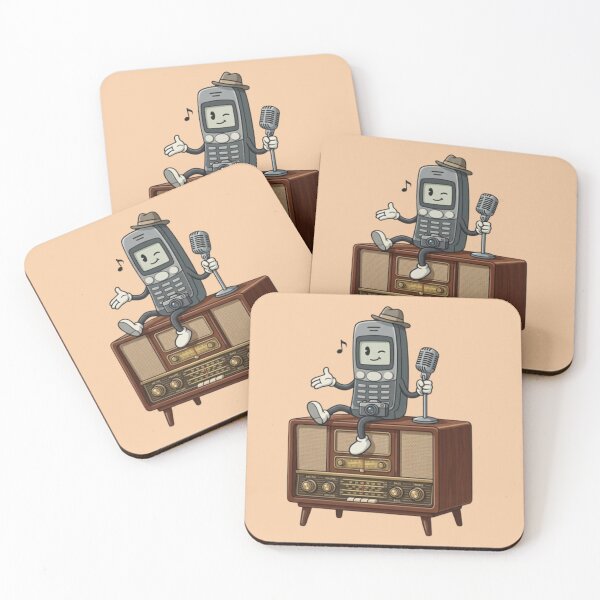 Item preview, Retro Phone Character – Vintage Radio Vibes designed and sold by Dogandesighn.