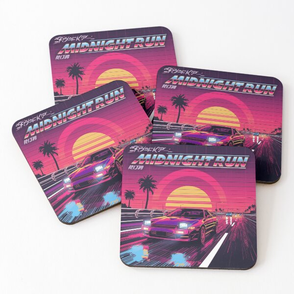 Item preview, Midnight Run Retro Synthwave Car – Neon Sunset Aesthetic Vaporwave Design designed and sold by magiquecreations.