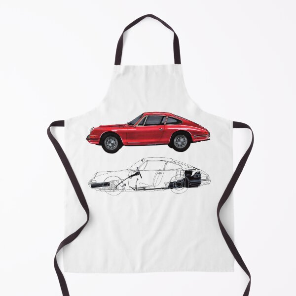 Item preview, Exclusive drawing legendary germany red sport cars 911 Coupe Type 901 with flat air cooled engine designed and sold by Cars23.