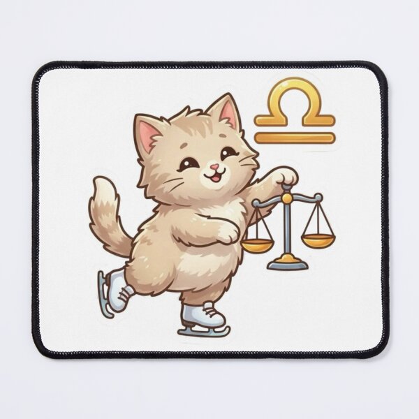 Item preview, ♎ Libra - The Ice Skater Cat designed and sold by ToieStore.