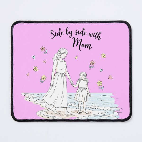 Item preview, Side by Side with Mom – Mother and Daughter Walking on the Beach designed and sold by Sea Gem.