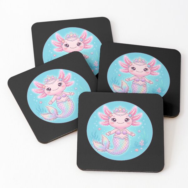 Item preview, Axolotl Mermaid Princess – Cute Underwater Fantasy designed and sold by Herzbaumatelier.