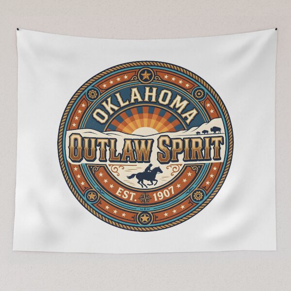 Item preview, oklahoma outlaw, outlaw art, western design, cowboy culture, vintage outlaw designed and sold by TrueArtVibes.