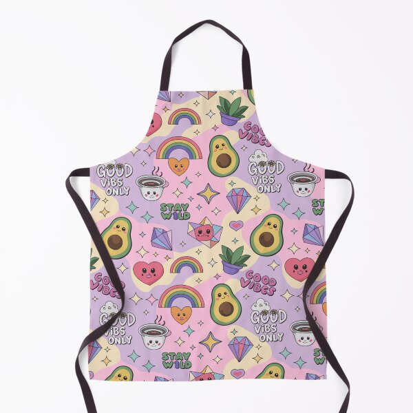 Item preview, Cute Kawaii Avocado Good Vibes Only Pastel Pattern with Rainbows Hearts Gems designed and sold by Midnight Veil Designs.