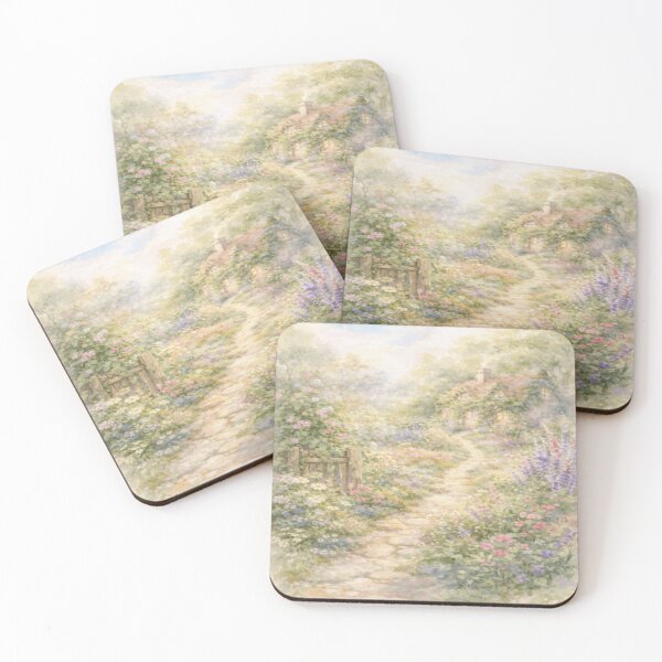 Item preview, Cottagecore Whimsical Garden Path Watercolor - Enchanted Rustic Garden Decor designed and sold by ArtFreshStudio.