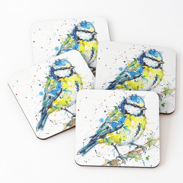 Item preview, Abstract Colourful Blue Tit Watercolour Bird Art designed and sold by Printpix.