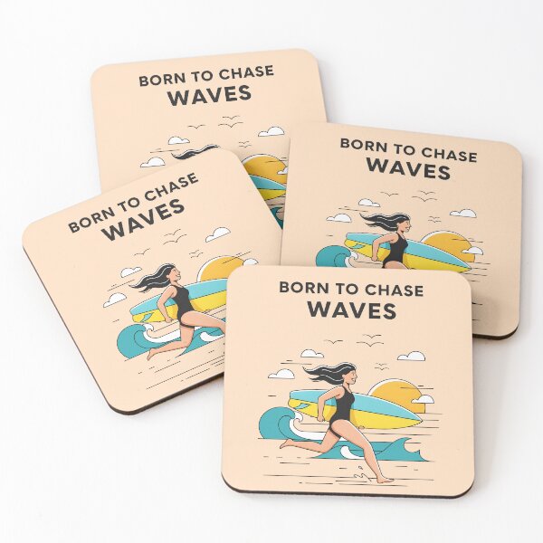 Item preview, Born to Chase Waves – Surfer Girl Running on the Beach designed and sold by Sea Gem.