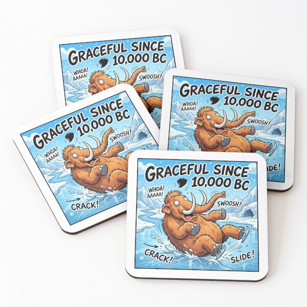 Item preview, Woolly Mammoth - Graceful Since 10,000 BC Slipping on Ice  designed and sold by WowDezign.