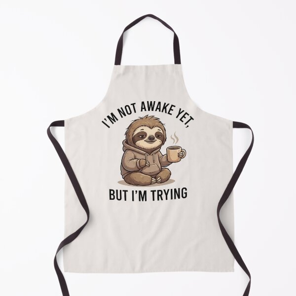 Item preview, Sleepy Sloth With Coffee – I’m Not Awake Yet Quote designed and sold by QuirkySpark.