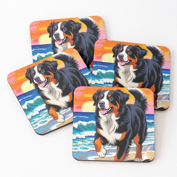 Item preview, Bernese Mountain Dog – Sunset Beach Joy designed and sold by Dogandesighn.