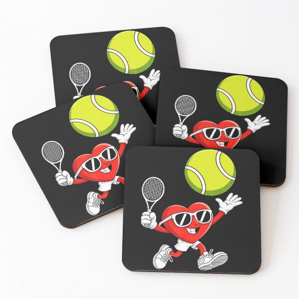 Item preview, Cute Heart Playing Tennis Cartoon Funny Love Sports  designed and sold by WayTBeenkenArt.