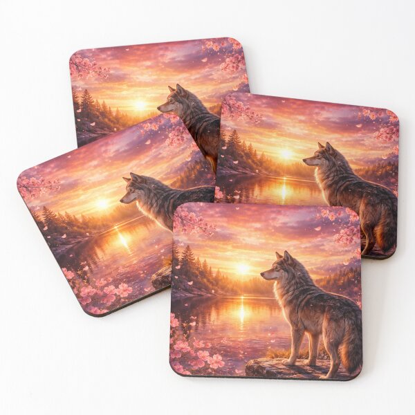 Item preview, Sunset with Wolf designed and sold by DireByMyWolf.