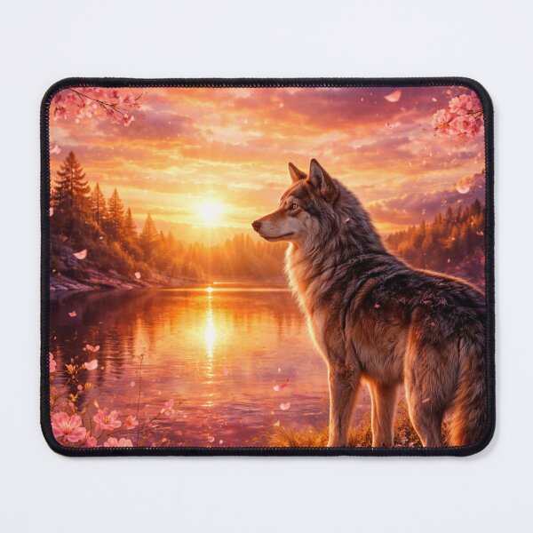 Item preview, Sunset with Wolf designed and sold by DireByMyWolf.