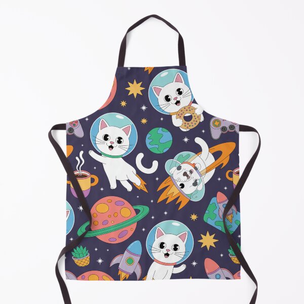 Item preview, Space Cats in Helmets Kawaii Cosmic Adventure Seamless Pattern designed and sold by Midnight Veil Designs.