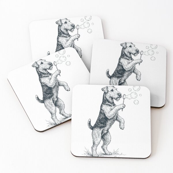 Item preview, Vintage Airedale Terrier Blowing Bubbles Dog Mom Dad Lover designed and sold by DoodleTortle.