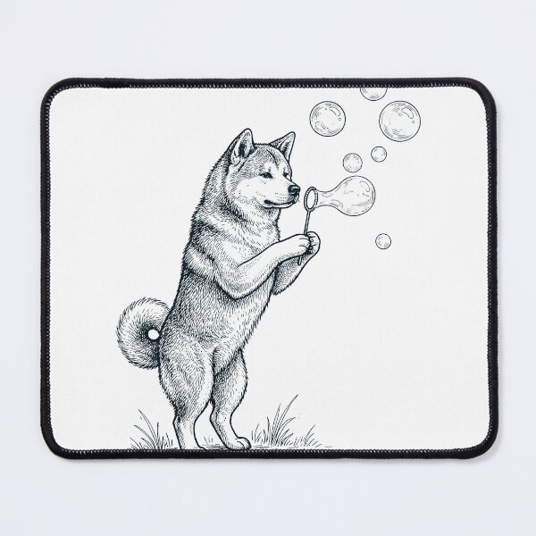 Item preview, Vintage Akita Blowing Bubbles Dog Mom Dad Lover designed and sold by DoodleTortle.