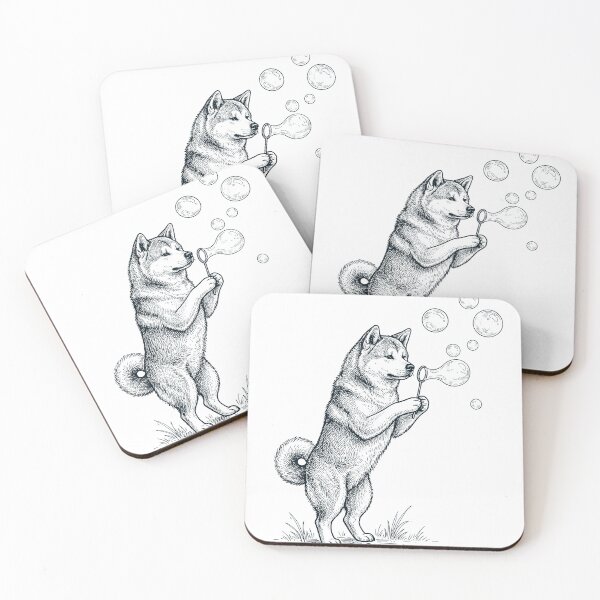 Item preview, Vintage Akita Blowing Bubbles Dog Mom Dad Lover designed and sold by DoodleTortle.