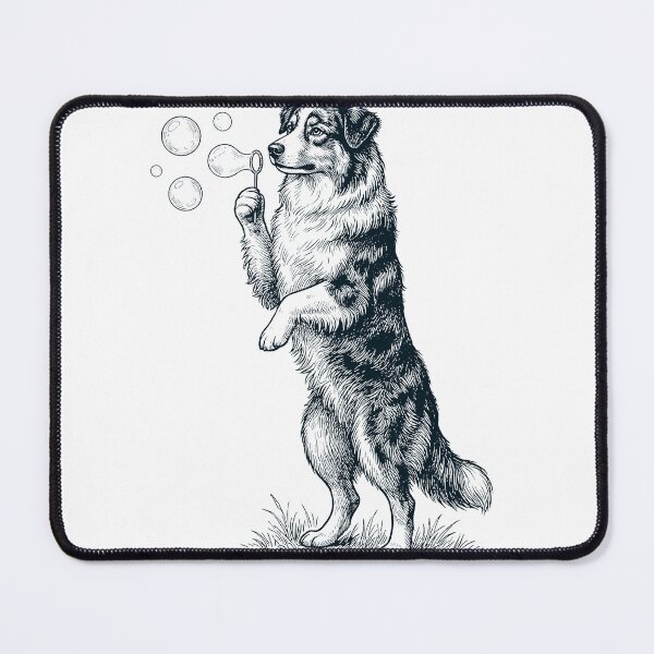 Item preview, Vintage Australian Shepherd Blowing Bubbles Dog Mom Dad Lover designed and sold by DoodleTortle.