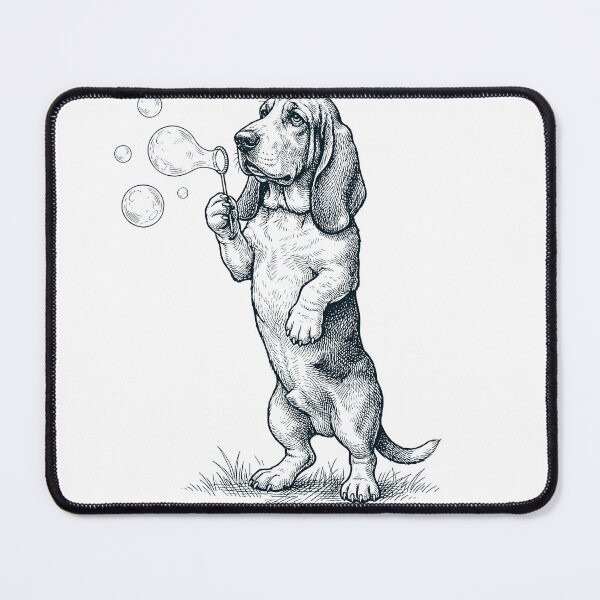 Item preview, Vintage Basset Hound Blowing Bubbles Dog Mom Dad Lover designed and sold by DoodleTortle.