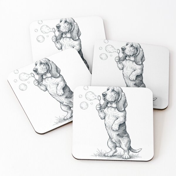 Item preview, Vintage Basset Hound Blowing Bubbles Dog Mom Dad Lover designed and sold by DoodleTortle.