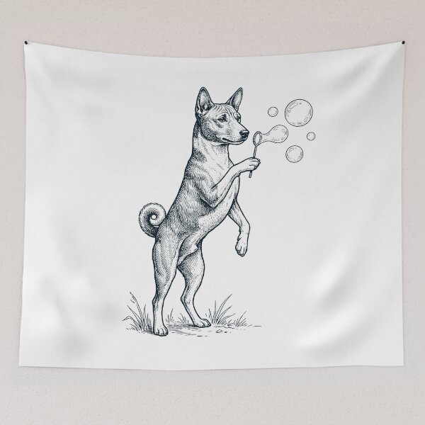 Item preview, Vintage Basenji Blowing Bubbles Dog Mom Dad Lover designed and sold by DoodleTortle.