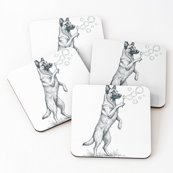 Item preview, Vintage Belgian Malinois Blowing Bubbles Dog Mom Dad Lover designed and sold by DoodleTortle.