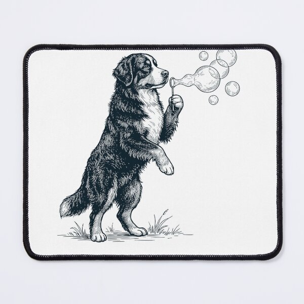 Item preview, Vintage Bernese Mountain Dog Blowing Bubbles Dog Mom Dad Lover designed and sold by DoodleTortle.