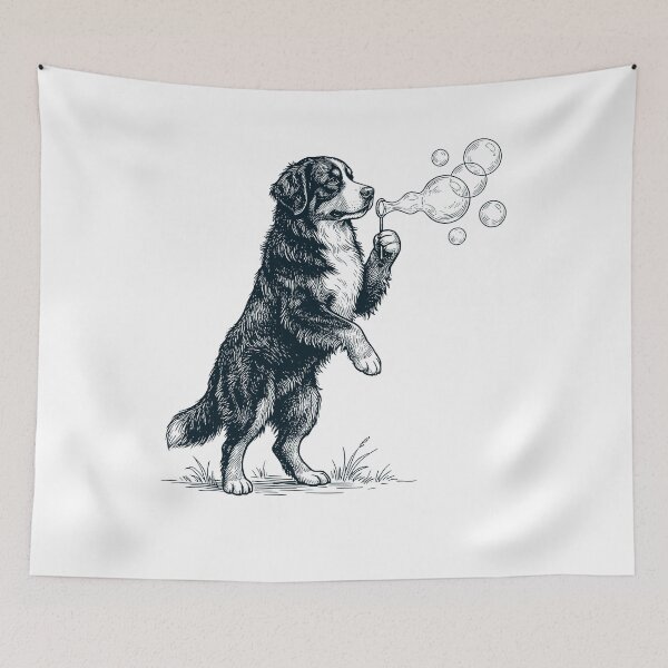 Item preview, Vintage Bernese Mountain Dog Blowing Bubbles Dog Mom Dad Lover designed and sold by DoodleTortle.