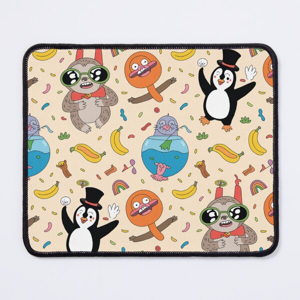 Item preview, Silly Party Animals Kawaii Sloths Penguins Otters Bananas Confetti Pattern designed and sold by Midnight Veil Designs.