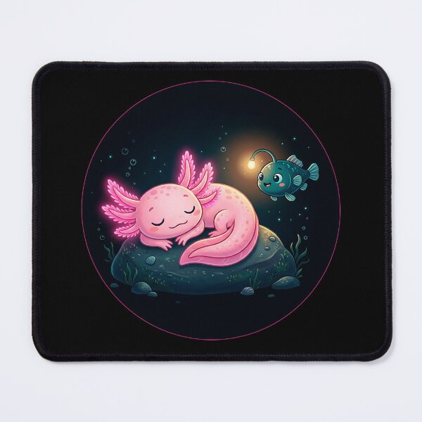 Item preview, Glowing Axolotl Dreams – Deep Sea Serenity designed and sold by Herzbaumatelier.