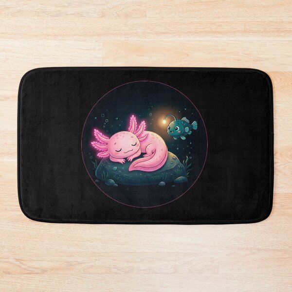 Item preview, Glowing Axolotl Dreams – Deep Sea Serenity designed and sold by Herzbaumatelier.