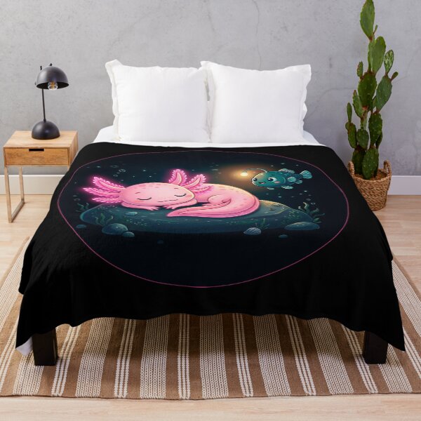 Item preview, Glowing Axolotl Dreams – Deep Sea Serenity designed and sold by Herzbaumatelier.
