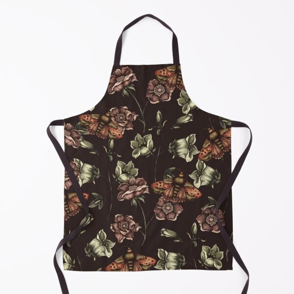 Item preview, Dark Botanical Moth Floral Seamless Pattern designed and sold by GraveyardGlam.