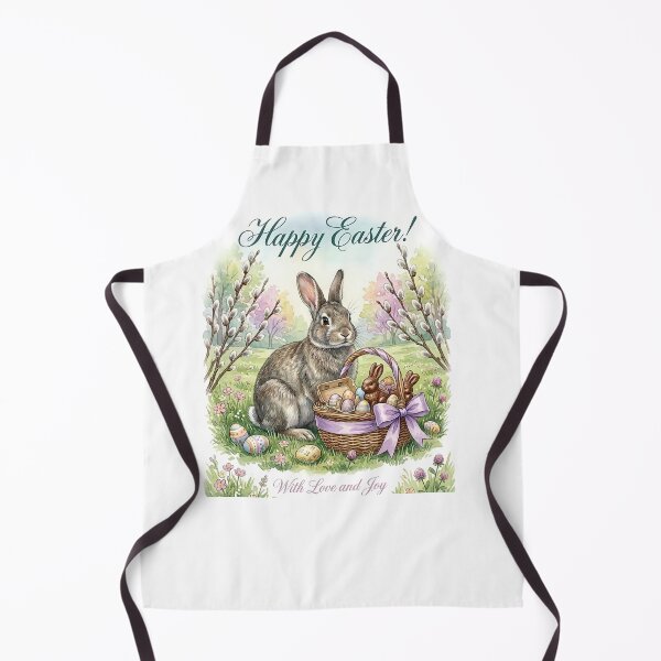 Item preview, Classic Vintage Easter Bunny with a Basket of Colorful Eggs Art Print designed and sold by naughty-raccoon.
