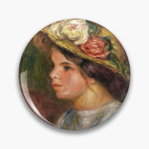 Item preview, Buste De Femme Chapeau De Paille Garni by Pierre-Auguste Renoir: Impressionist Portrait Poster designed and sold by artofuniverse.