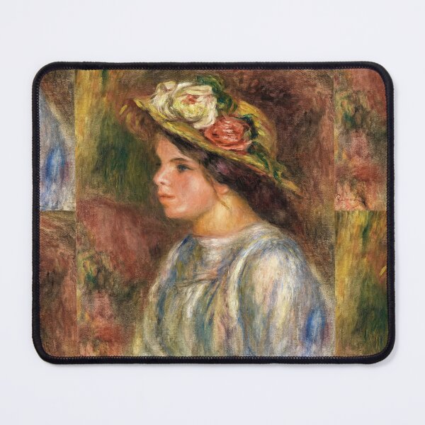 Item preview, Buste De Femme Chapeau De Paille Garni by Pierre-Auguste Renoir: Impressionist Portrait Poster designed and sold by artofuniverse.