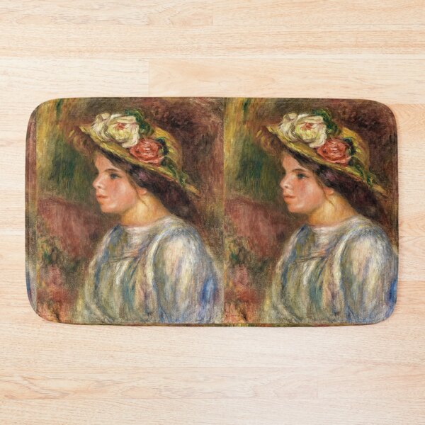 Item preview, Buste De Femme Chapeau De Paille Garni by Pierre-Auguste Renoir: Impressionist Portrait Poster designed and sold by artofuniverse.