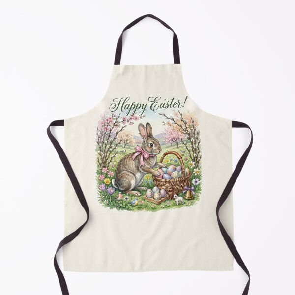 Item preview, Vintage Easter Bunny with Chocolate Rabbit and Lamb in Blossom Field Design designed and sold by naughty-raccoon.