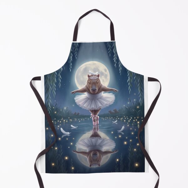 Item preview, Capy Lake Curtain Call Capybara Ballerina Moonlit Bow Art designed and sold by CapyVerseStudio.