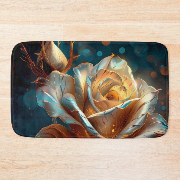 Artikelvorschau, Goldene Rose auf dunkelgrünem Hintergrund entworfen und verkauft von MargaretWiktor.