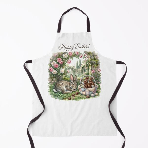 Item preview, Sleeping Easter Bunny in Vintage Rose Garden Watercolor Art designed and sold by naughty-raccoon.