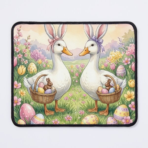 Item preview, Funny Easter Ducks with Bunny Ears and Decorated Eggs Illustration designed and sold by naughty-raccoon.