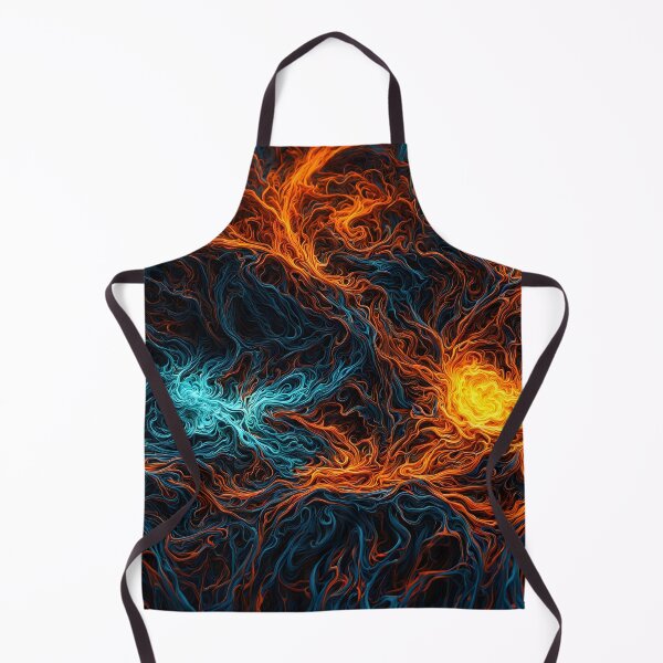 Item preview, Abstract Fire and Ice Energy Flow - Vibrant Lines in Orange and Blue designed and sold by Peter Kraaibeek | Generative Designs and Car Art.