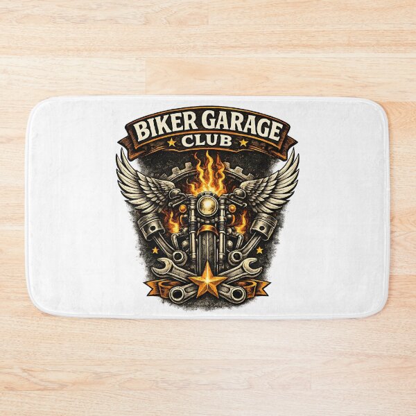 Item preview, Biker Garage Club Vintage Motorcycle Design – Mechanic Shop Badge Style – Retro Biker T-Shirt, Clothes, Gift designed and sold by MartinioArtStudio.