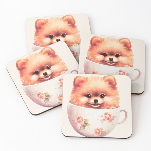 Item preview, Teacup Pomeranian Puppy | Vintage Floral Watercolor Dog  designed and sold by Tokraz-art.