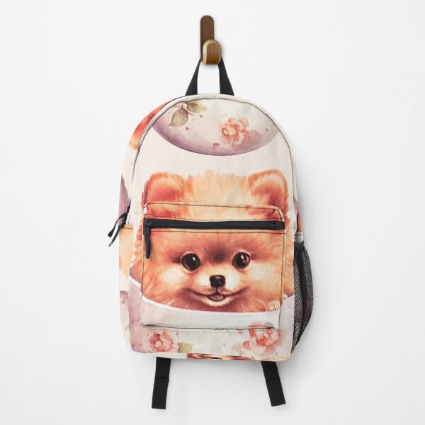 Item preview, Teacup Pomeranian Puppy | Vintage Floral Watercolor Dog designed and sold by Tokraz-art.