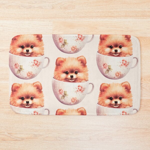 Item preview, Teacup Pomeranian Puppy | Vintage Floral Watercolor Dog  designed and sold by Tokraz-art.